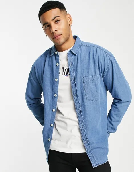 Выбеленная джинсовая куртка ASOS DESIGN-Синий
