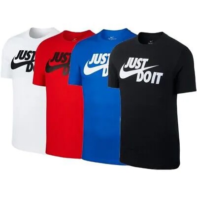 Мужская футболка Nike, спортивная одежда, спортивная рубашка с коротким рукавом и круглым вырезом Just Do It