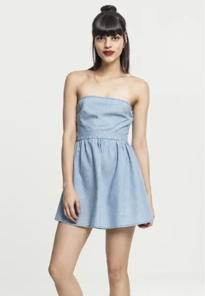 Платье Vaquero Urban Classics BANDEAU, цвет light blue denim