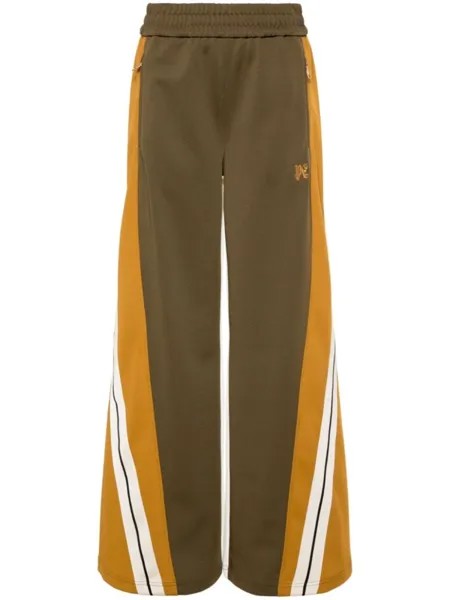 Palm Angels спортивные брюки в стиле колор-блок с вышитым логотипом, коричневый