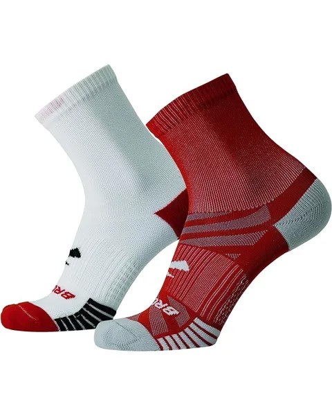 Носки Brooks Ghost Lite Crew Socks 2-Pack, цвет White/Clay/Clay/Light Peak