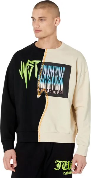 Толстовка Just Cavalli Liquid Logo/Just Code Crew Sweat, цвет Black/Ivory