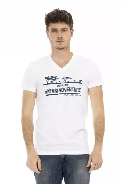 Хлопковая мужская футболка Trussardi Action, белый