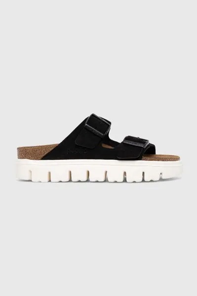Массивные замшевые тапочки Arizona Birkenstock, черный