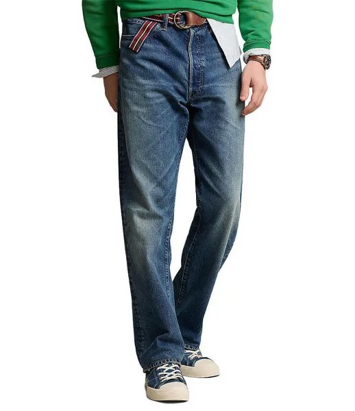 Винтажные джинсы классического кроя Polo Ralph Lauren, синий