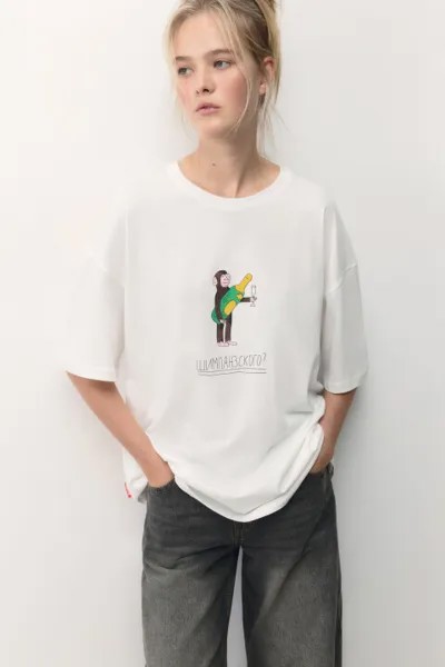 Футболка oversize с новогодним принтом