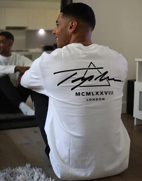 Белый лонгслив в стиле oversized Topman