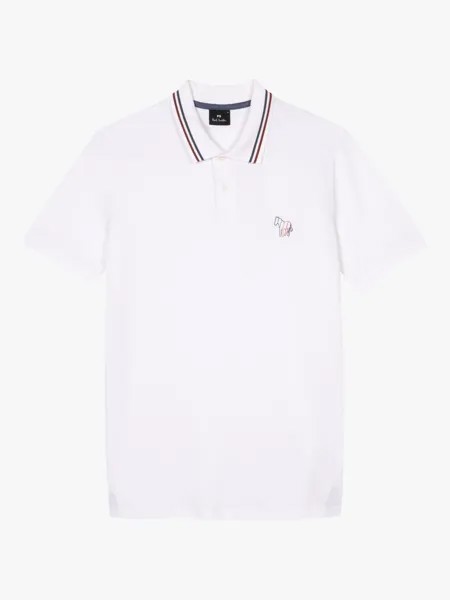 Рубашка-поло с широкой полосой под зебру Paul Smith, белый