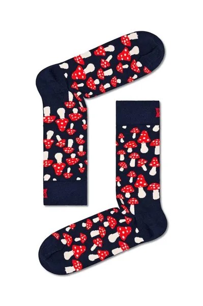 Носки-носки с грибами Happy Socks, темно-синий