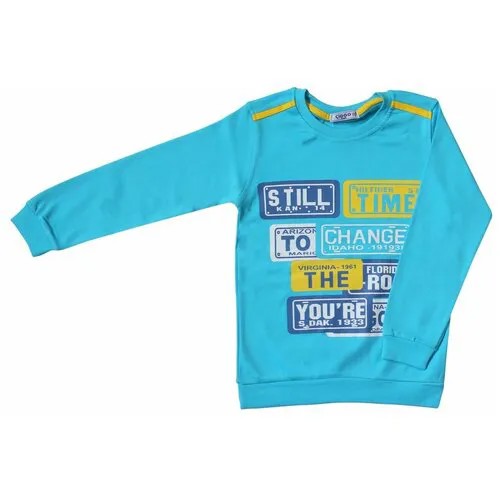 Свитшот Ciggo kids размер 116, бирюзовый