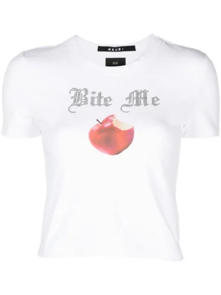 Ksubi укороченный топ Bite Me с круглым вырезом, белый