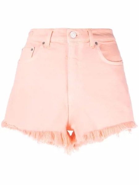 Haikure raw-edge denim shorts