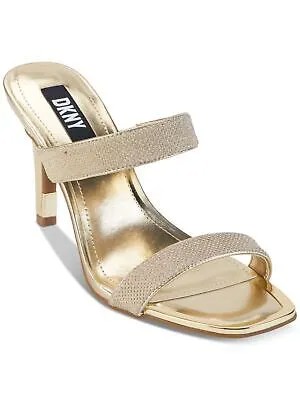 Женские босоножки DKNY с золотыми ремешками Baria Square Toe Stiletto Slip On Heel Sandal 10 M