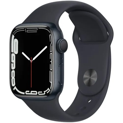 Apple Watch Series 7 GPS 41mm Midnight Aluminium Case with Midnight Sport Band (Темная ночь)
