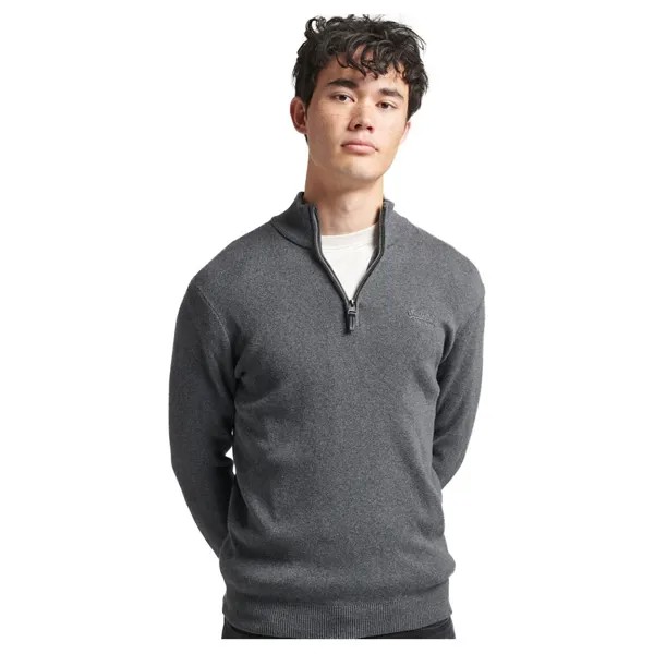 Свитер Superdry Vintage Embroidered Henley, серый