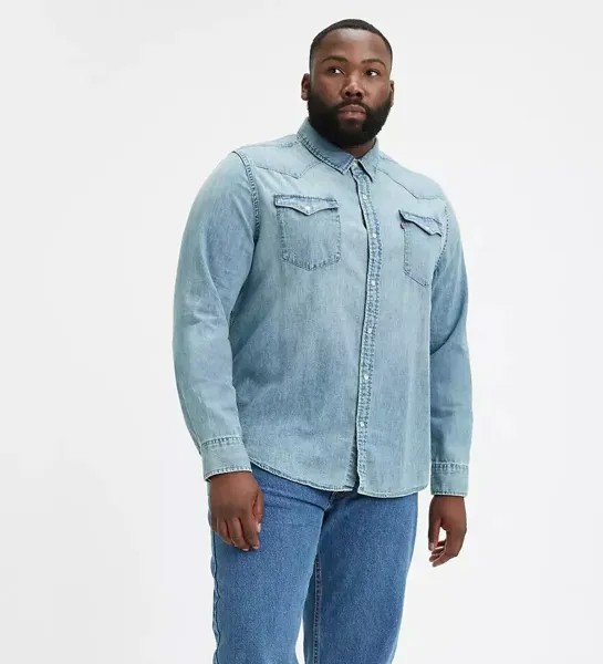 Мужская джинсовая рубашка Levis Classic Western Snap Close, 5XL