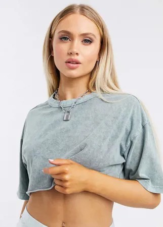 Мятная короткая футболка ASOS DESIGN-Зеленый цвет