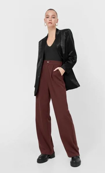 Stradivarius Боди Из Полиамида С V-Образным Вырезом Черный Xs