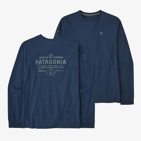 Мужская футболка Forge Mark Responsibili с длинными рукавами Patagonia, лагом синий