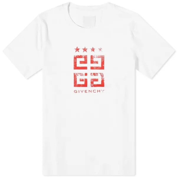 Футболка Givenchy 4g Stamp Logo, белый/красный
