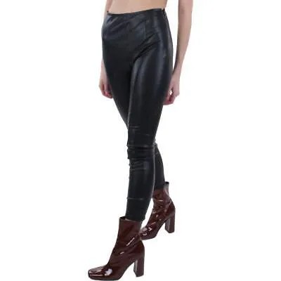 Женские черные модные узкие брюки из искусственной кожи We The Free 25 BHFO 7459