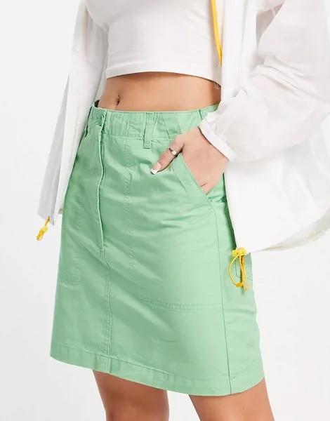 Светло-зеленая джинсовая мини-юбка Lacoste-Серый