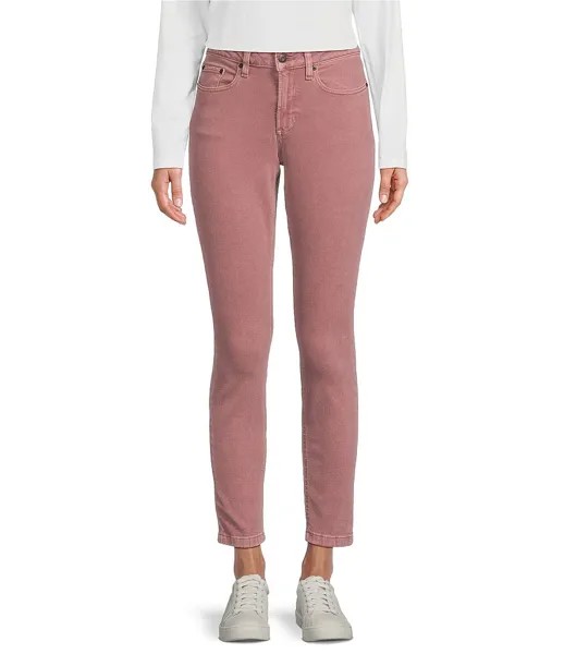 Джинсы L.L.Bean BeanFlex из эластичного цветного денима с высокой посадкой и зауженными штанинами до щиколотки, розовый