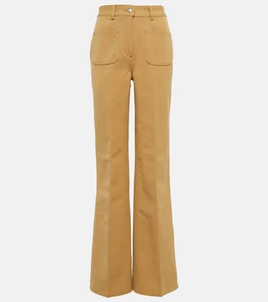 Широкие брюки Danbeth из хлопка и льна LORO PIANA, бежевый