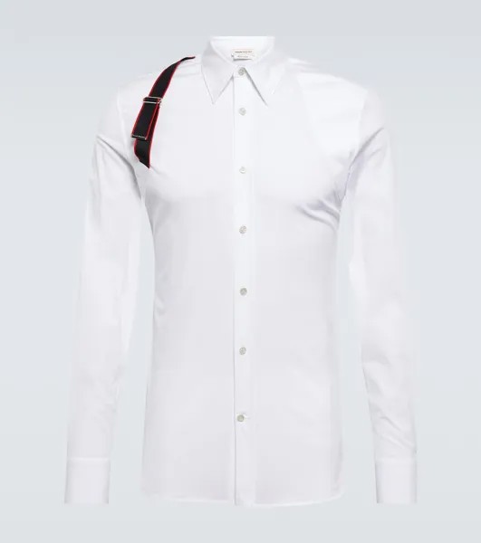 Рубашка Signature Harness из смесового хлопка Alexander McQueen, белый