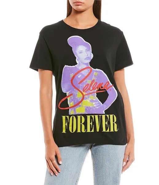 Футболка с рисунком Junk Food Selena Forever, черный
