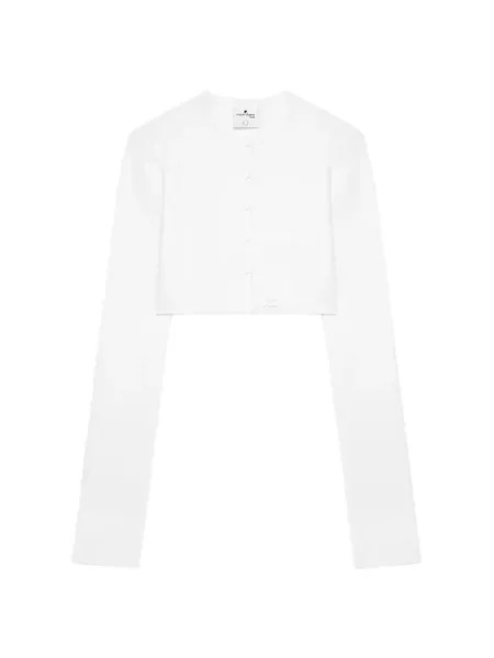 Укороченный кардиган вязки Milano Courreges, цвет heritage white