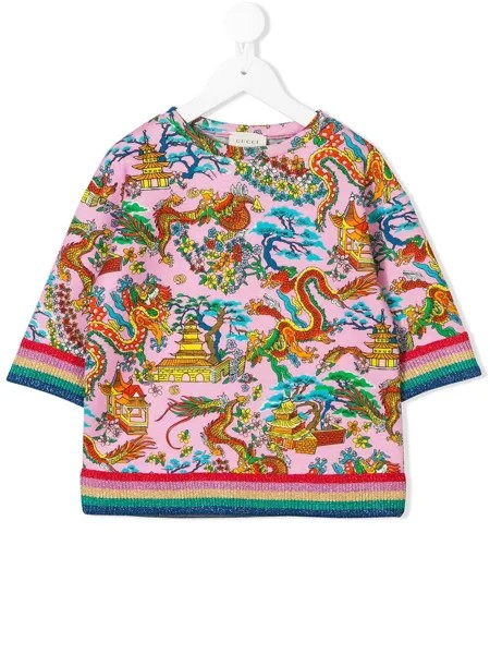 Gucci Kids футболка 'Chinese dragon'