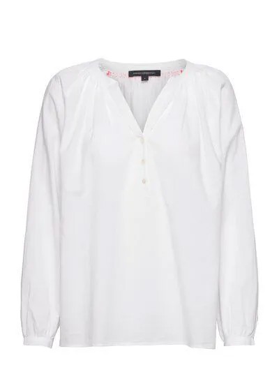 FRENCH CONNECTION Белая блузка-туника с длинными рукавами и хлопковой вуалью Badrai XS