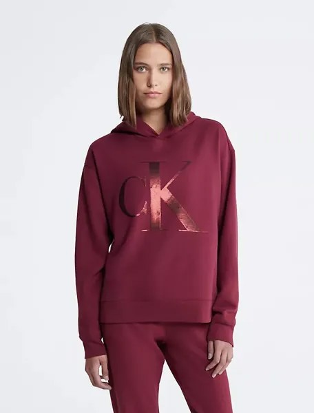 Толстовка Calvin Klein Sequin Monogram Logo, бордовый