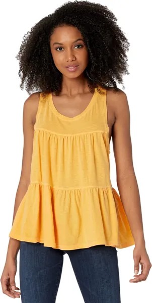 Топ SUNDRY Tiered Slub Tank, цвет Pigment Sunflower