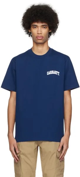 Синяя футболка с надписью University Script Carhartt Work In Progress