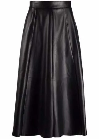 Ralph Lauren Collection кожаная юбка миди А-силуэта