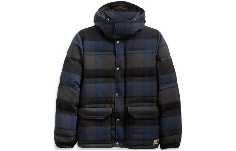 THE NORTH FACE Мужской пуховик, цвет Blue with Black Lettering