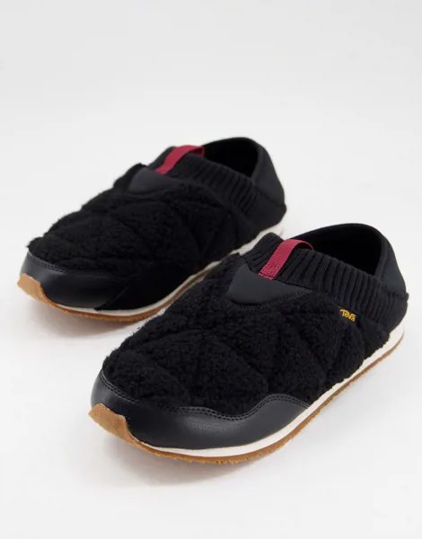 Черные флисовые слиперы TEVA Re-Ember Moc-Черный цвет