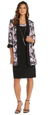 Комплект из двух частей куртки и платья с принтом R - M Richards, черный лиловый, 8