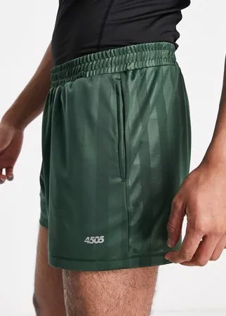 Спортивные шорты зеленого цвета в полоску в стиле ретро ASOS 4505-Зеленый цвет