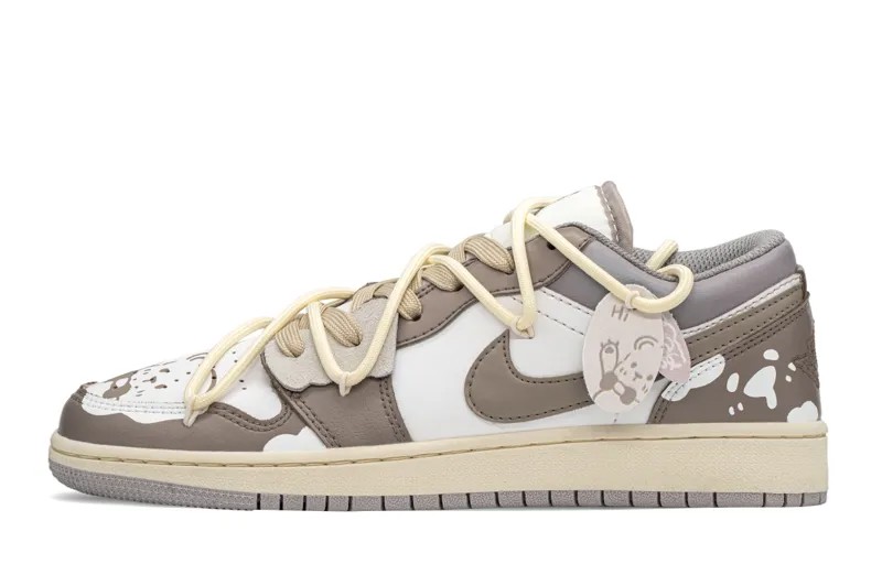 Кроссовки Air Jordan 1 Vintage Basketball Shoes Women's Low-top Beige, хаки