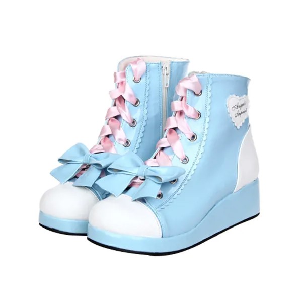 Женские панковские готические ботинки Loli на платформе, милые японские ботинки в стиле аниме, на шнуровке, обувь в стиле Харадзюку для косплея