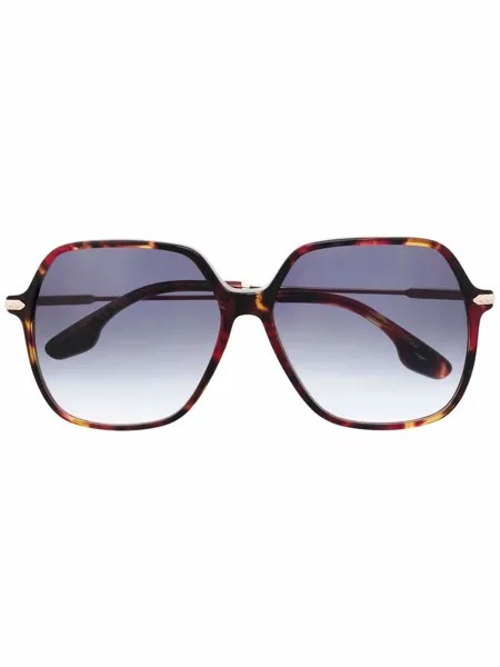 Victoria Beckham Eyewear массивные солнцезащитные очки черепаховой расцветки