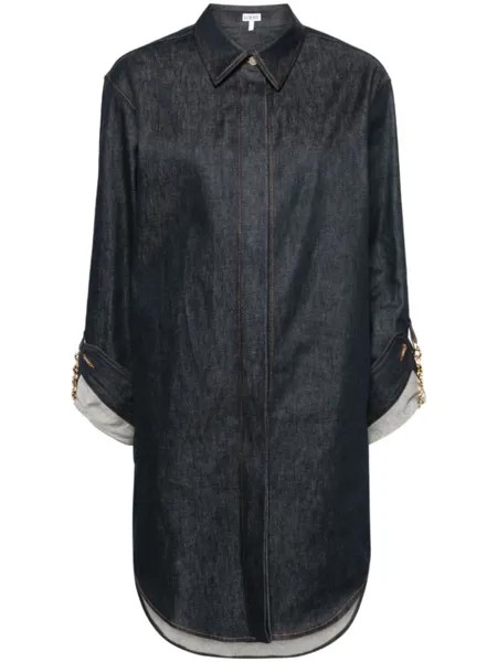 LOEWE джинсовое платье-рубашка, синий