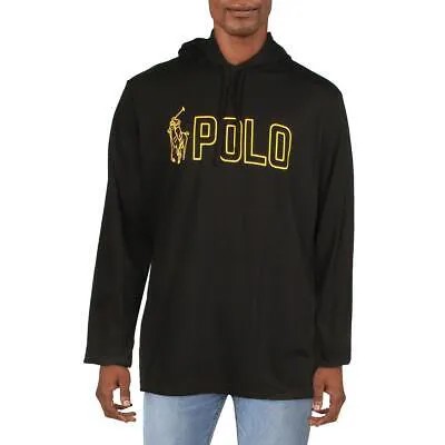 Мужская черная футболка с капюшоном и логотипом Polo Ralph Lauren, топ L BHFO 9743