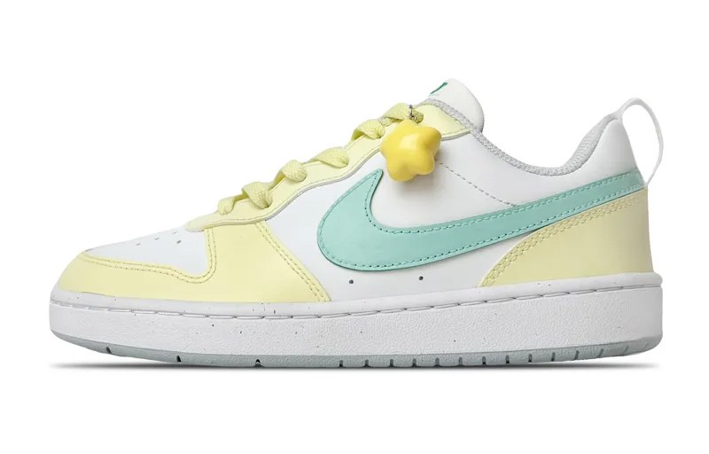 Кроссовки Nike Court Borough Skateboarding Shoes Women's Low-top Green, желтый