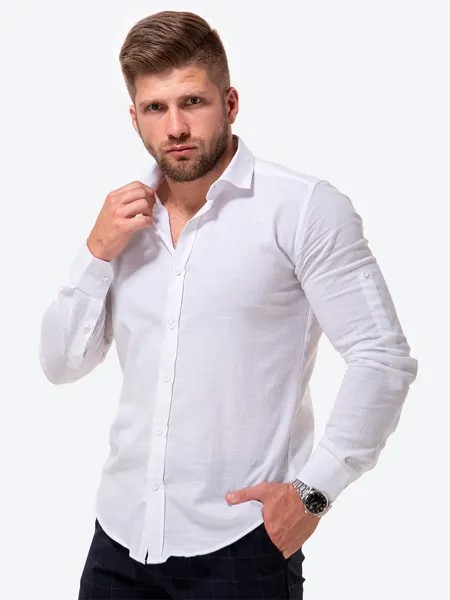 Рубашка мужская HappyFox HFCL1004 белая 56 RU