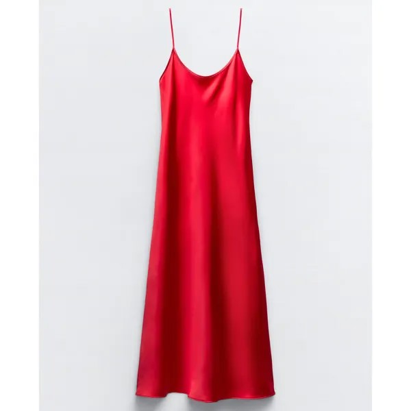 Платье Zara Satin, красный