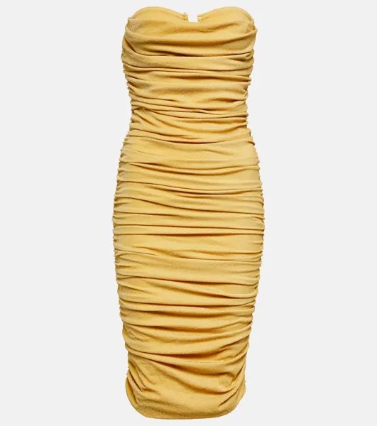 Платье миди Alex со сборками BANANHOT, золотой